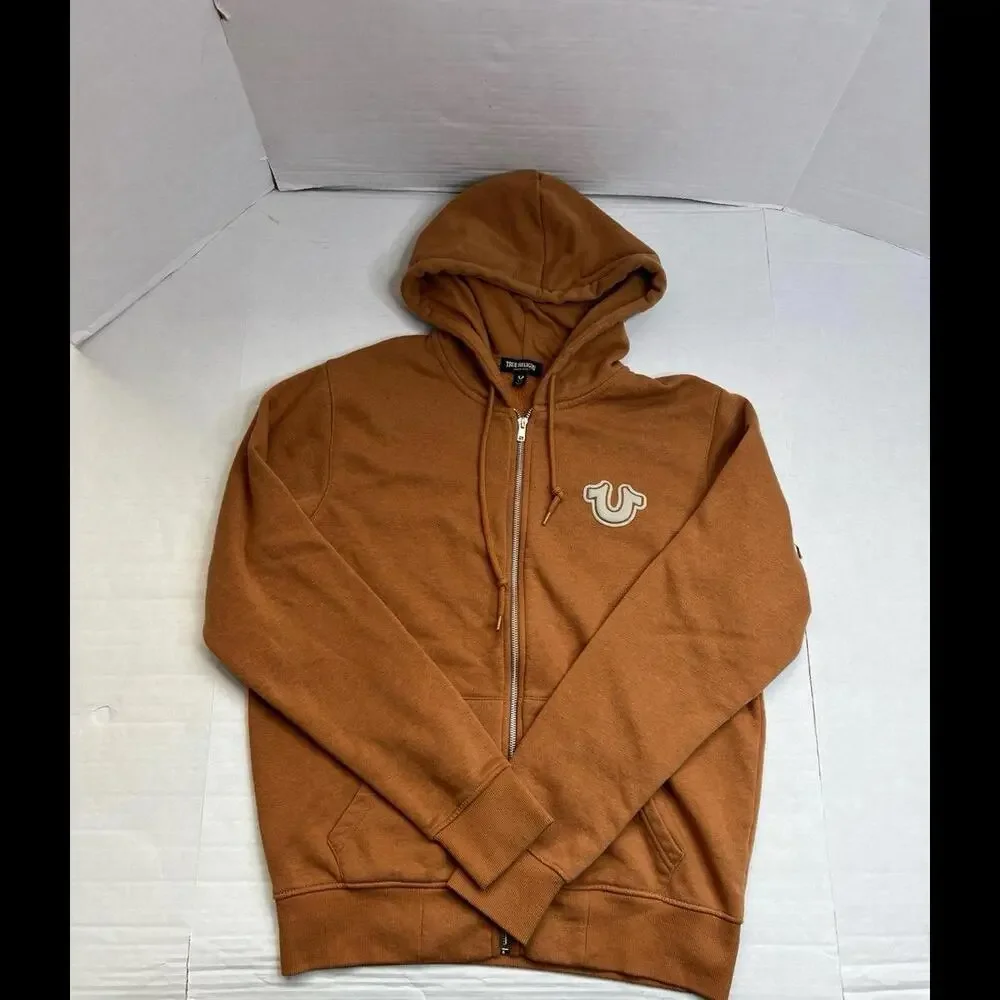 True Religion‎ Core Brown Zip Up Hoodie Sz Medium
